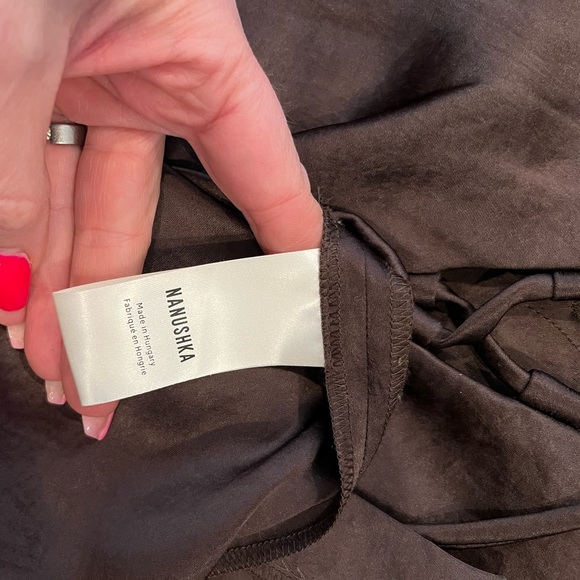 NANUSHKA Pantha saltin dress sz L espresso - Picture 12 of 12